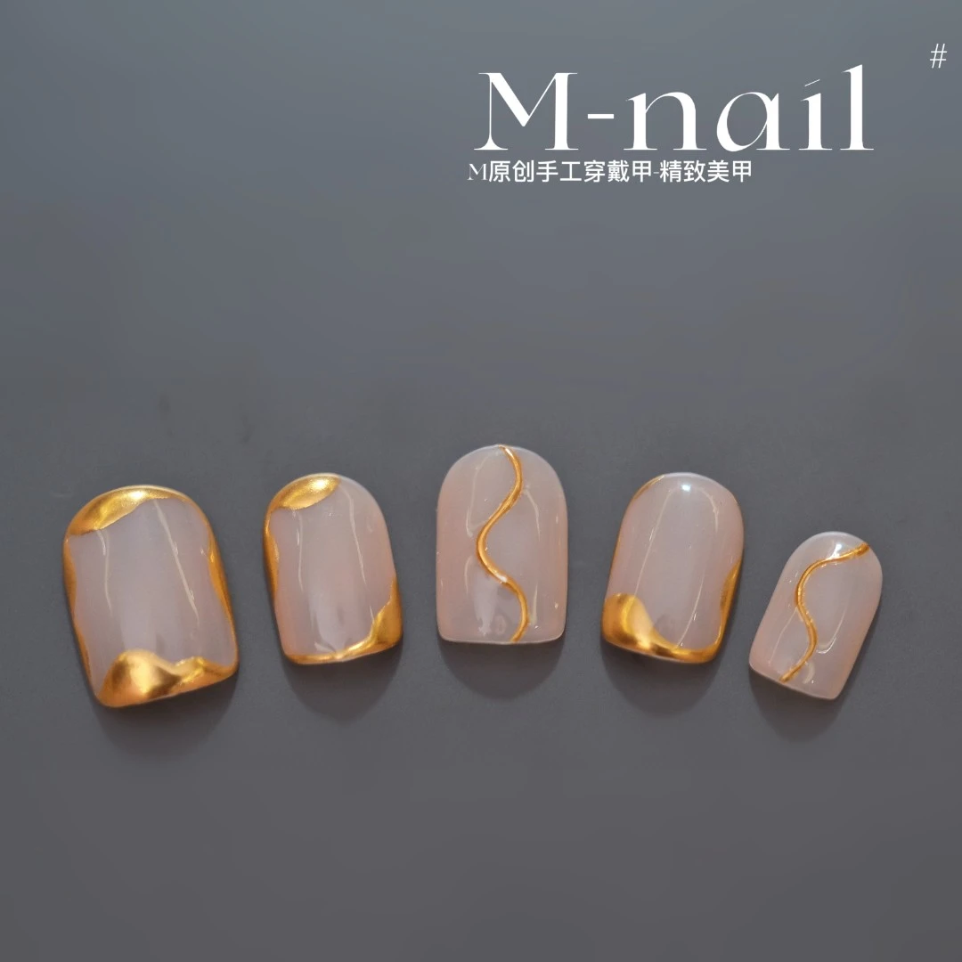现货【暗香盈袖】 短方圆/中方 显白纯手工穿戴甲10片 可拆卸美甲