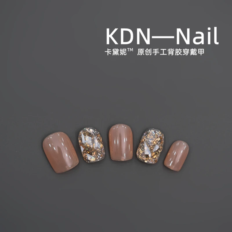 现货【邂逅】短方/中梯 AB款简约夏日纯欲贴钻穿戴甲指甲贴