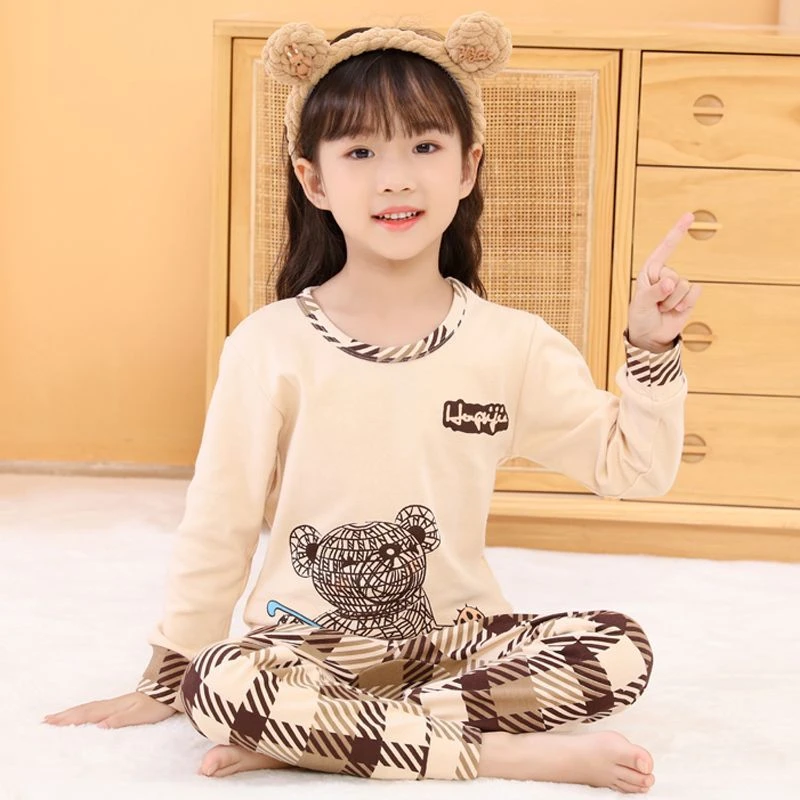 女童秋衣秋裤套装纯棉儿童秋冬保暖打底内衣女孩线衣线裤宝宝睡fn