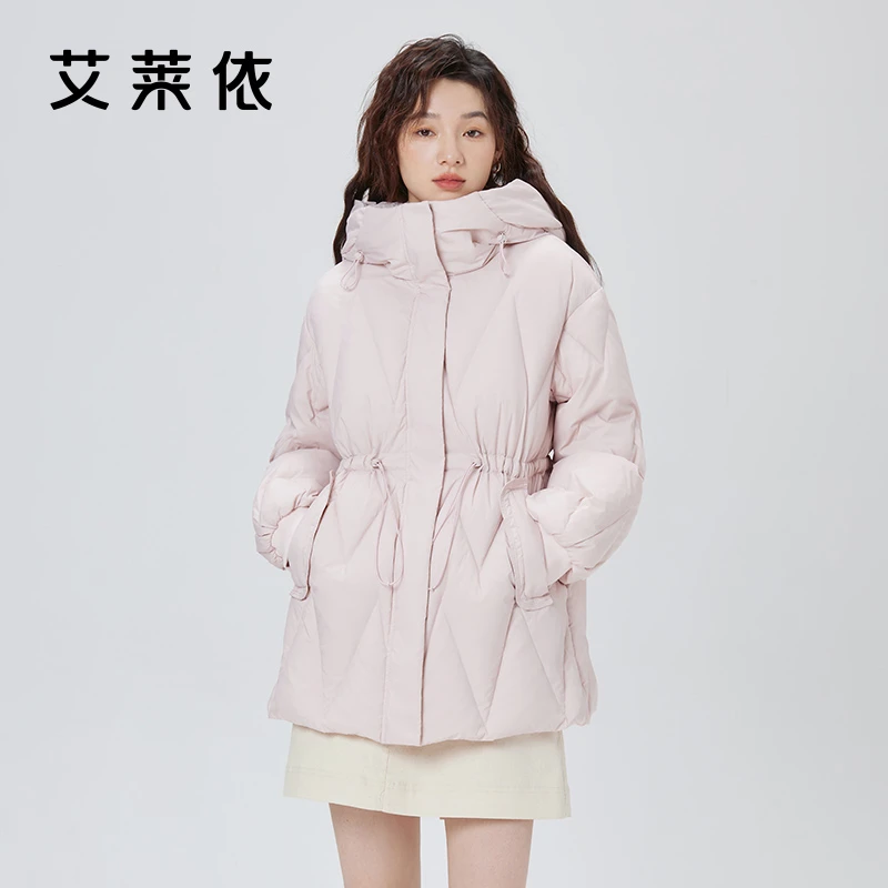 艾莱依-2023新款羽绒服女冬季时尚百搭显瘦立体口袋保暖外套1002