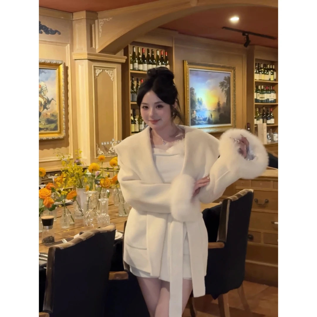 现现MengFairy【人生大衣】绵羊毛双面呢简约气质毛呢大衣外套4095M