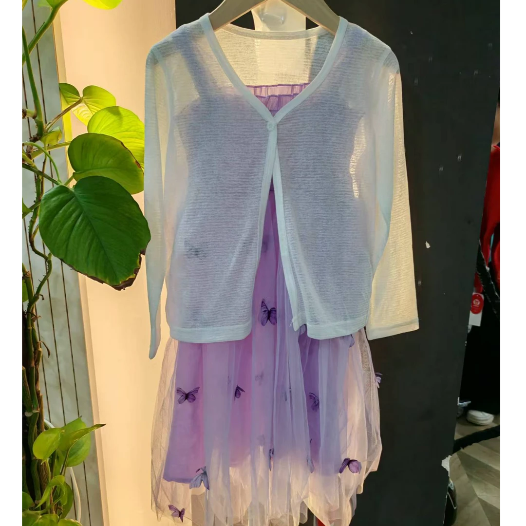 童装可爱网纱真两件连衣裙  8袋