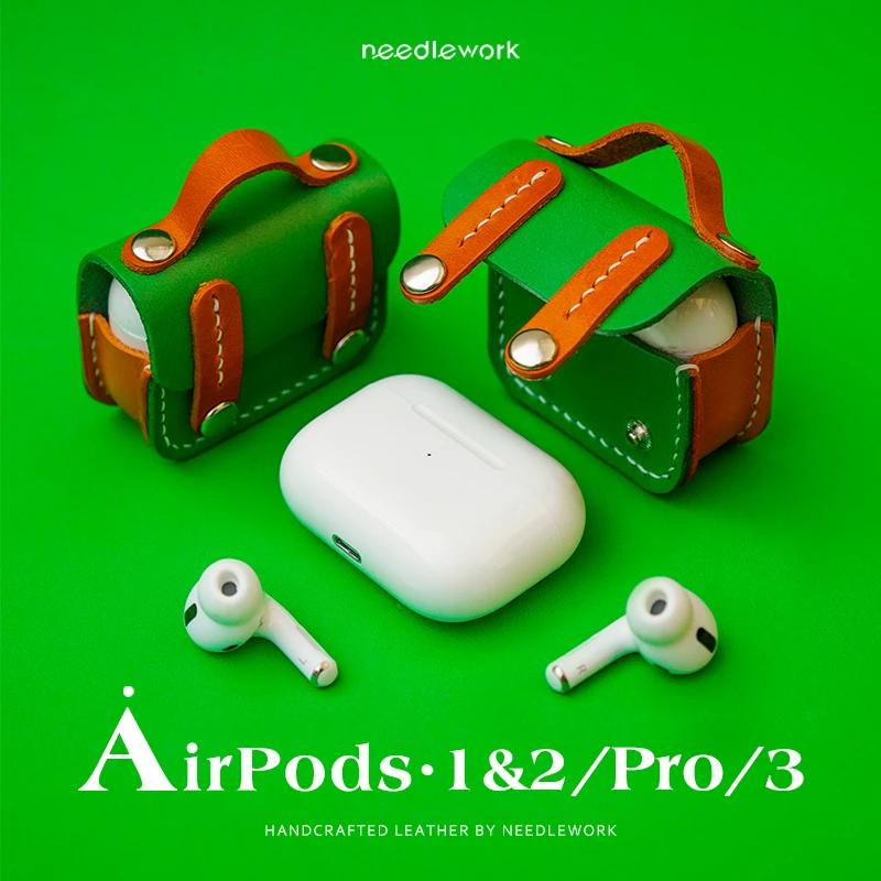 Airpodspro2代保护套适用苹果蓝牙耳机3代真皮保护壳耳机包个性