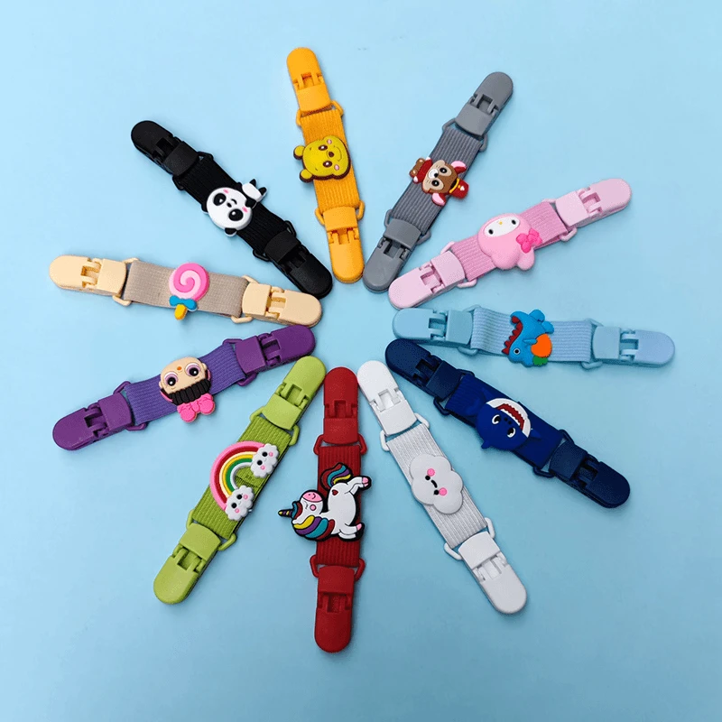 宝宝背带裤绳防滑落女孩背带裙防掉肩夹儿童卡通背带带固定夹T630