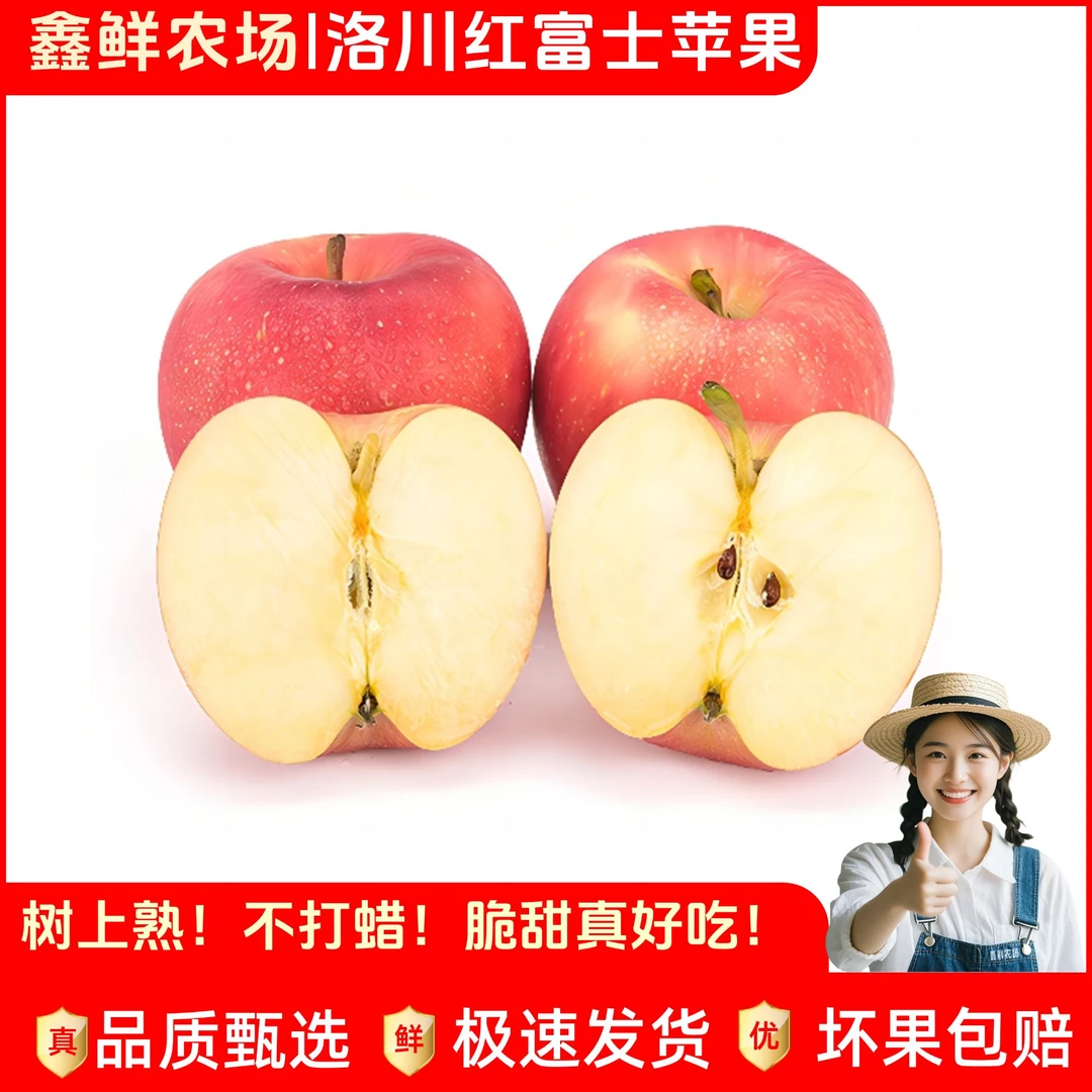 【鑫鲜农场】陕西洛川红富士苹果 脆甜多汁