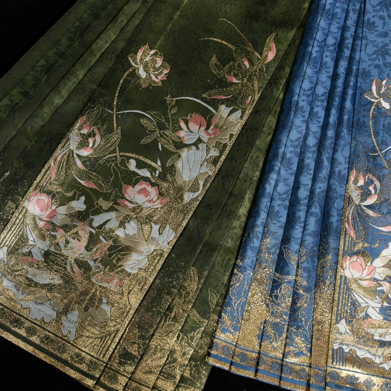 【吴歌菡萏】 汉服马面裙显高显的仿妆花织金气质百搭国风优雅