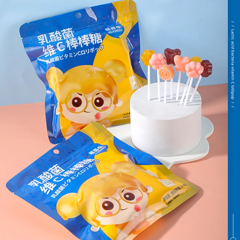乳酸菌维C棒棒糖母婴店零防腐剂白桃味葡萄味柠檬味果味硬糖年货