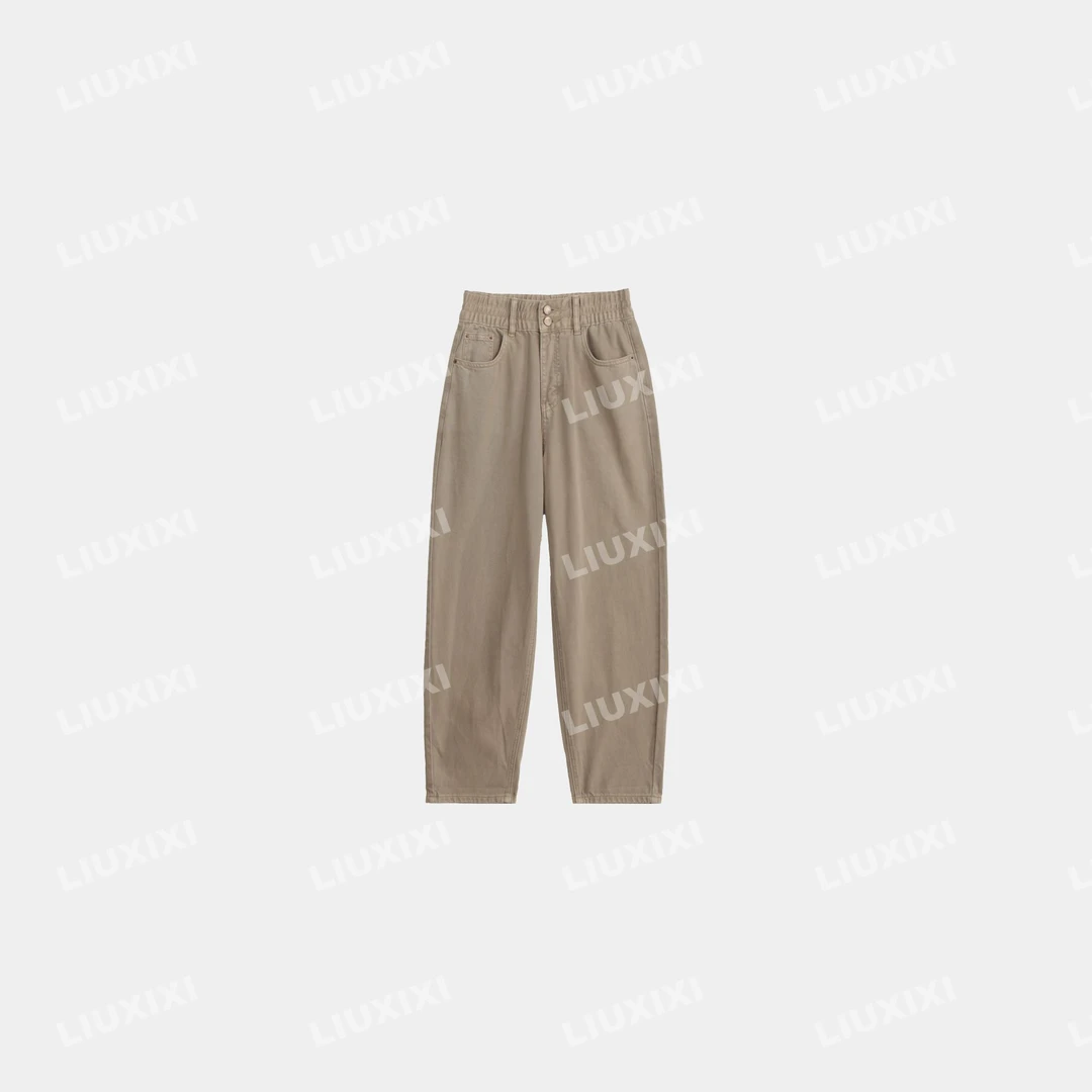 【嘻嘻家】穿不腻的软牛  莱赛尔24秋新品微松紧腰九分显瘦牛仔裤