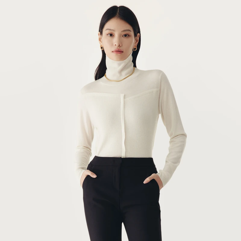 【商场同款】HPLY荷比俪套头高领打底衫羊绒保暖针织衫HDC42650081