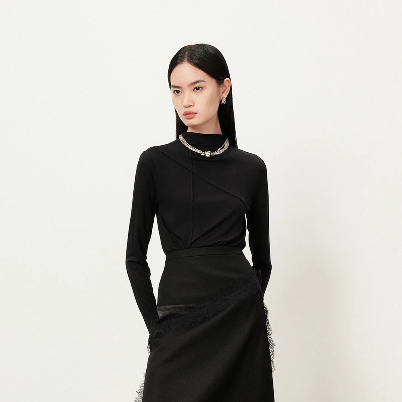 【商场同款】HPLY荷比俪2023冬季新款结构长袖打底上衣HMD42610378