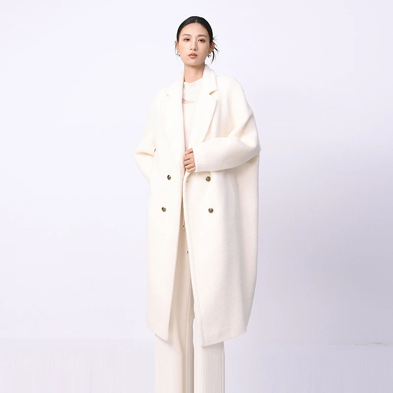 HPLY荷比俪冬女长款含羊驼毛大衣外套HAE40500016