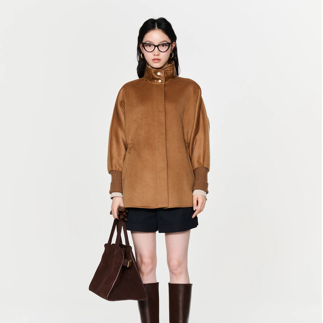 HPLY/荷比俪冬新款立领收腰秋冬中长款大衣HDD41500582