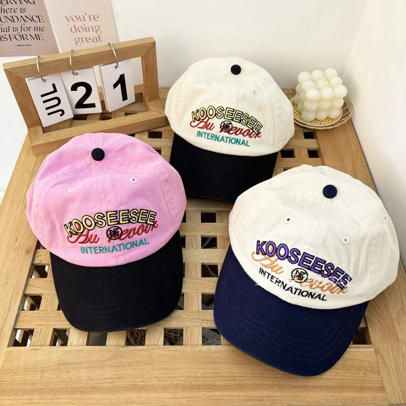 ins儿童鸭舌帽春秋夏超级韩的字母男童女童软顶棒球帽遮阳帽学生