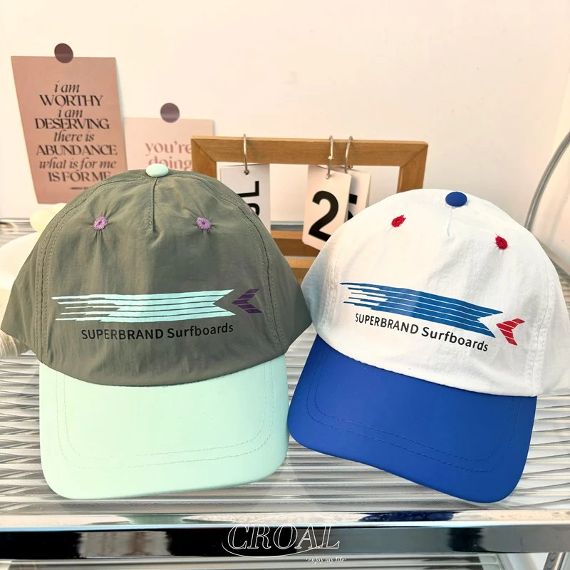 韩国ins儿童宝宝帽子春秋季简约棒球帽速干男女童洋气字母鸭舌帽