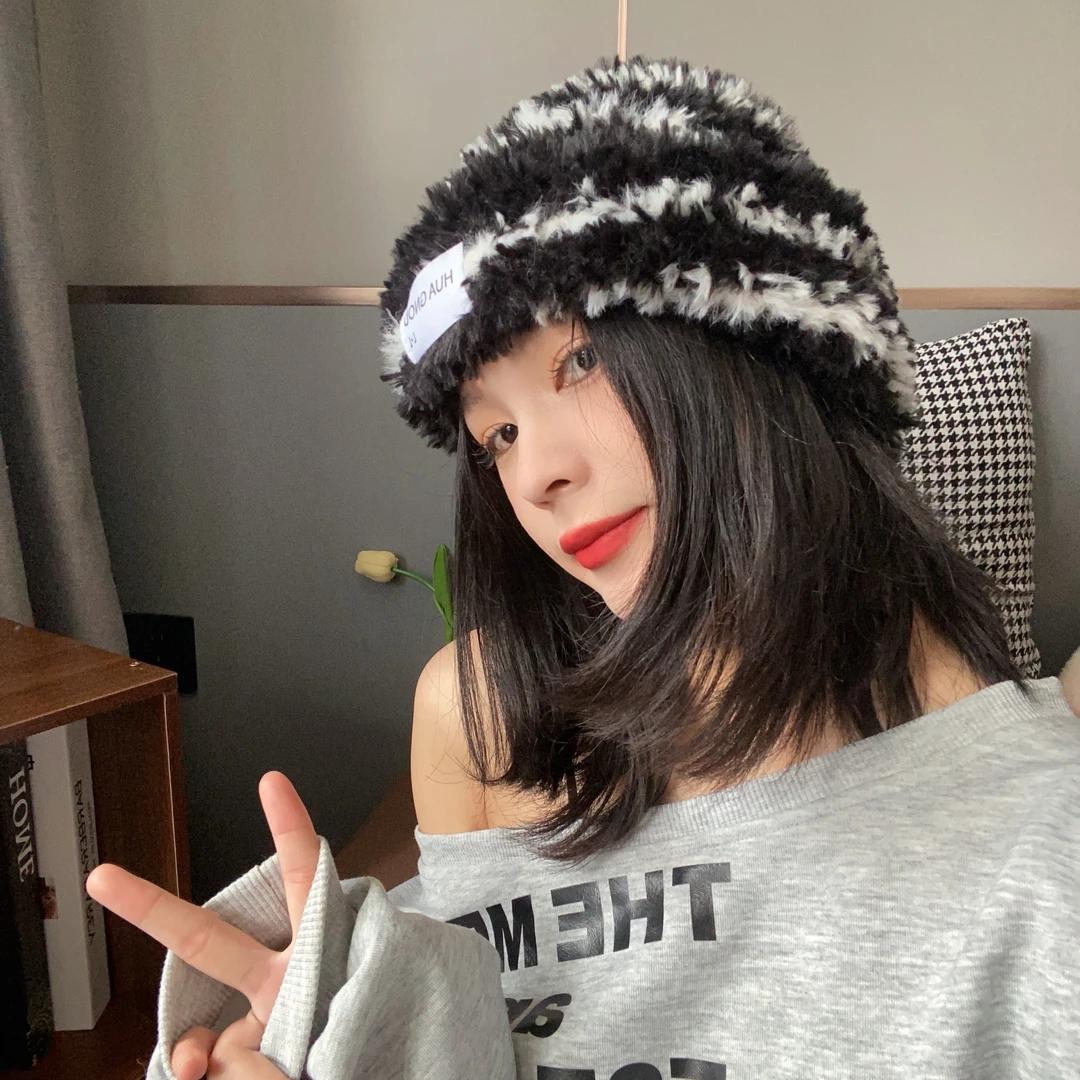 [X·W昕婉］百搭ins秋冬款毛圈帽百搭显人美