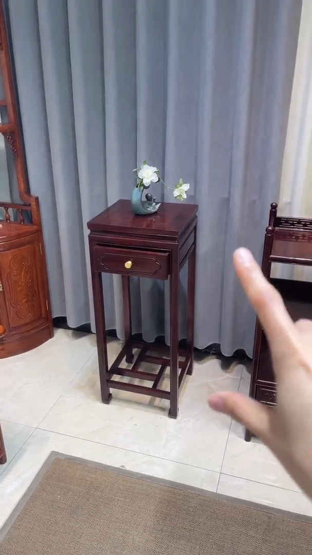 【闪购商品】黑酸枝木类成套家具南美黑酸枝抽屉花架