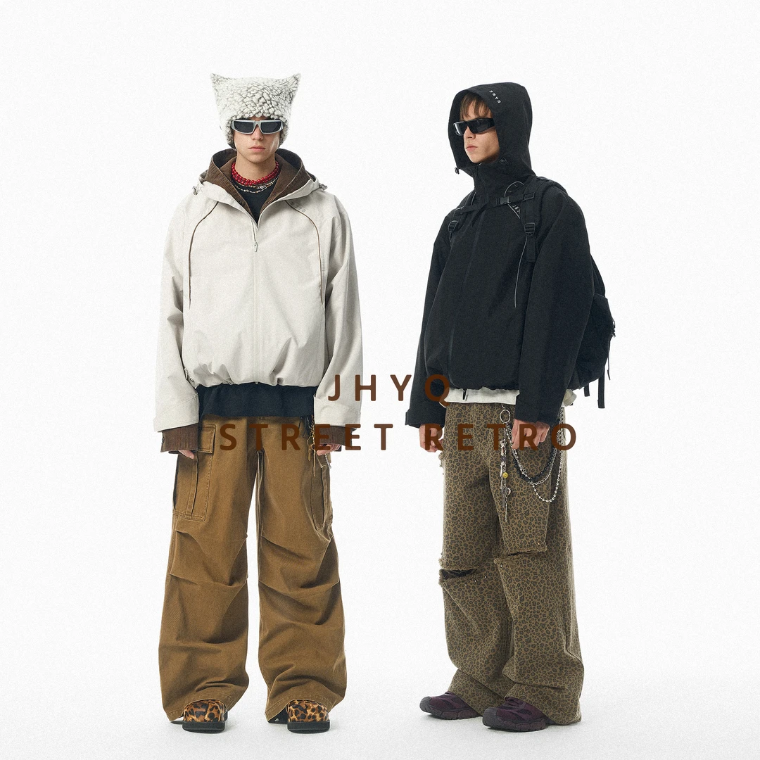 【JHYQ】春秋美拉德户外解构拼接冲锋潮牌拒水风拒油情侣夹克225-1