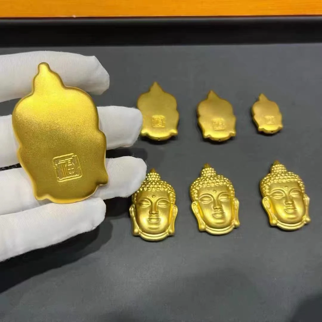 足金精品古法佛头