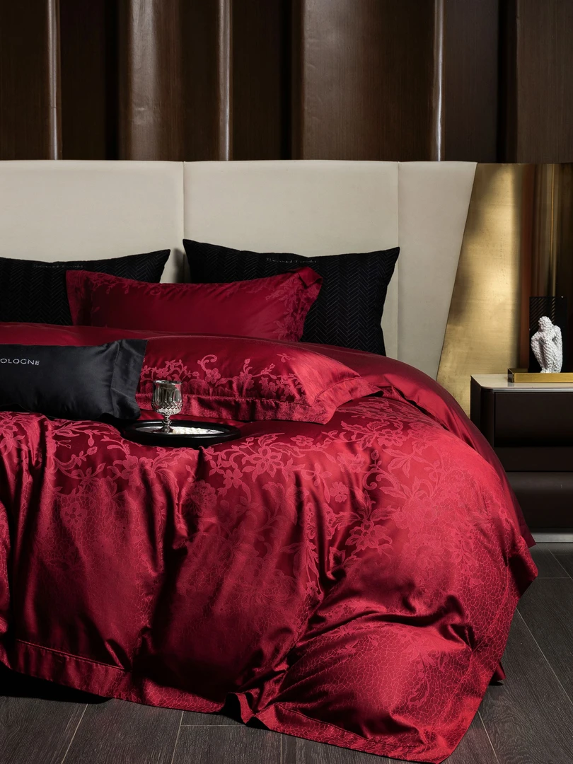 绣花夫人/洛丽丝系列/宽边埋绳工艺/天丝棉色织提花四件套/KL