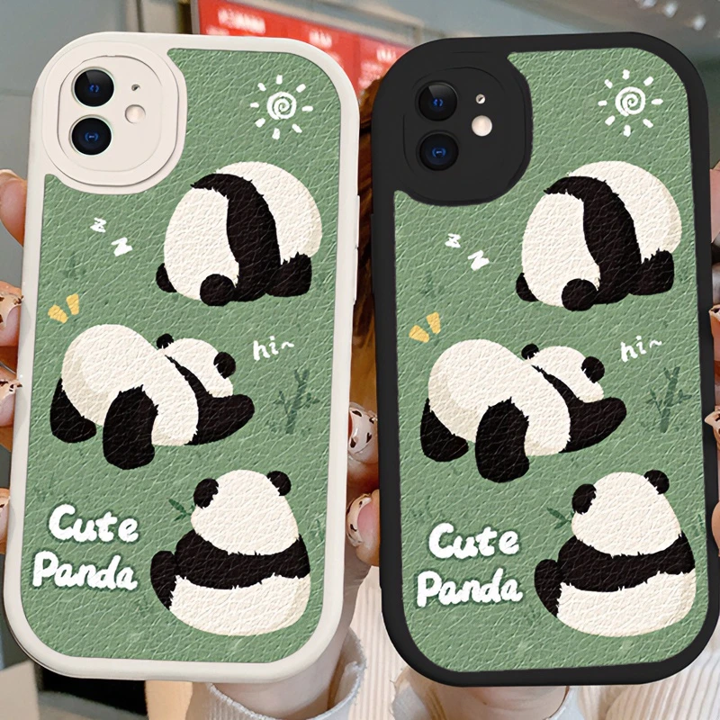 华为/小米/苹果/vivo/oppo熊猫花花小羊皮可爱创意卡通简约手机壳