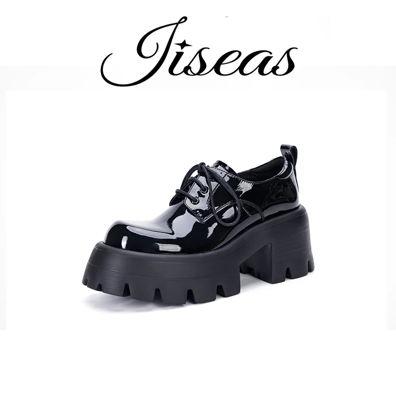 2024秋季新款厚底圆头乐福鞋百搭小皮鞋甜酷单鞋14C1034