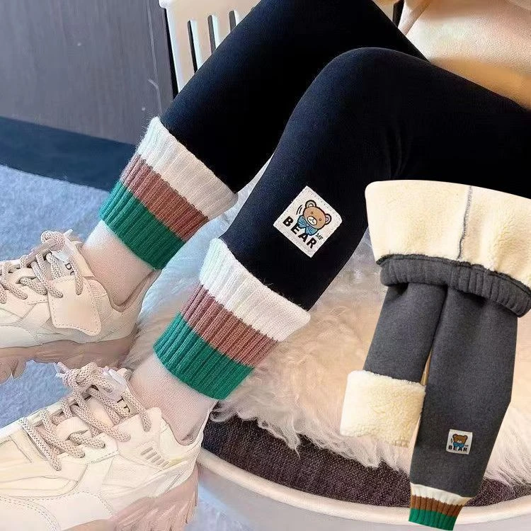 【Child】女童洋气外穿时髦加绒秋冬冬冬季打底裤女宝宝加厚裤子小J