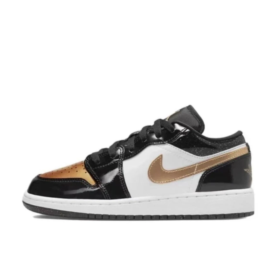 Nike/耐克Air Jordan 1 Low 黑金脚趾女复古低帮篮球鞋DR6970-071