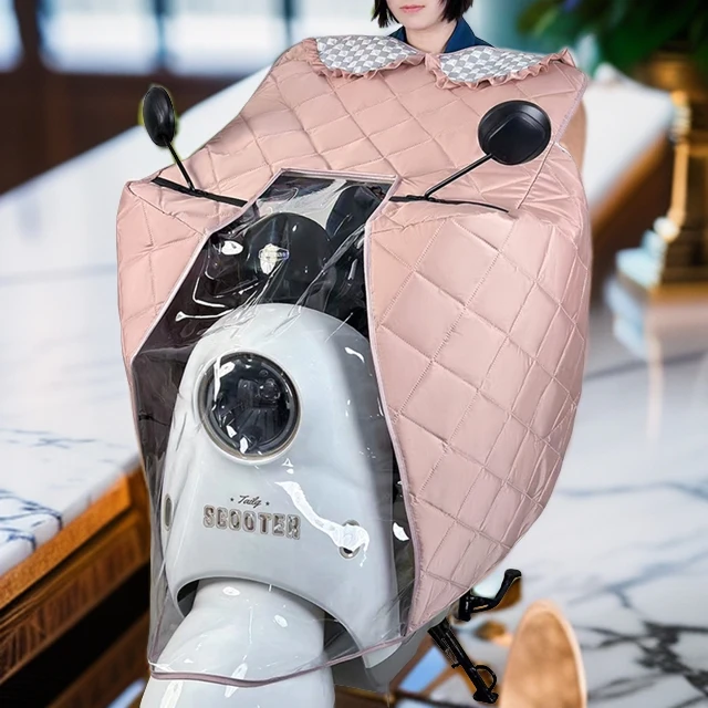 电动车挡风被夏季防晒防雨罩女电动摩托车防风防水斗篷式挡风通用