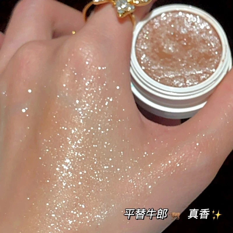 牛郎色平*眼影 爆闪叠加珠光亮片闪粉单色土豆泥亮晶晶眼影盘女学