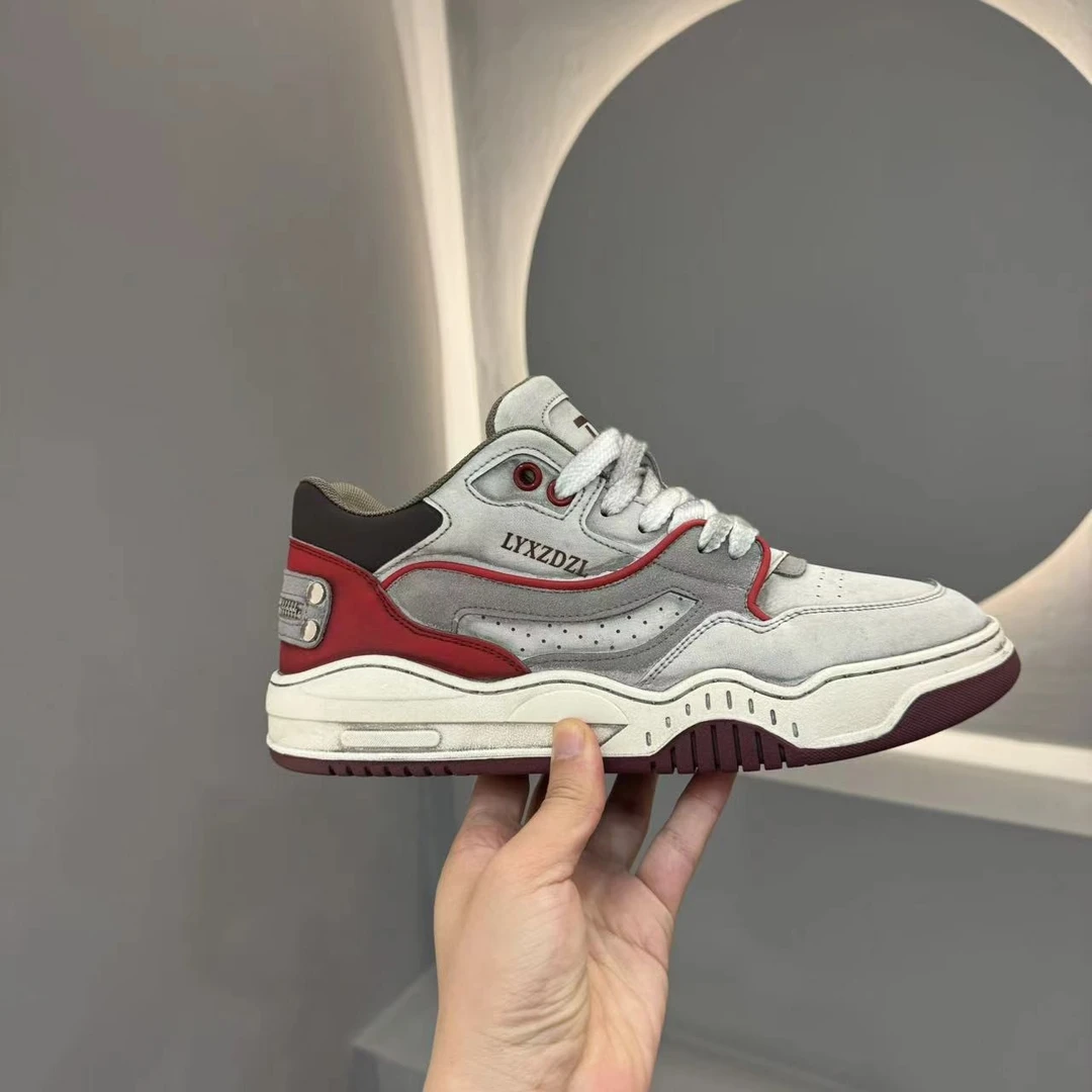 【菲而德2468】2024爆款时尚休闲百搭高级轻奢复古手工男士潮流板鞋