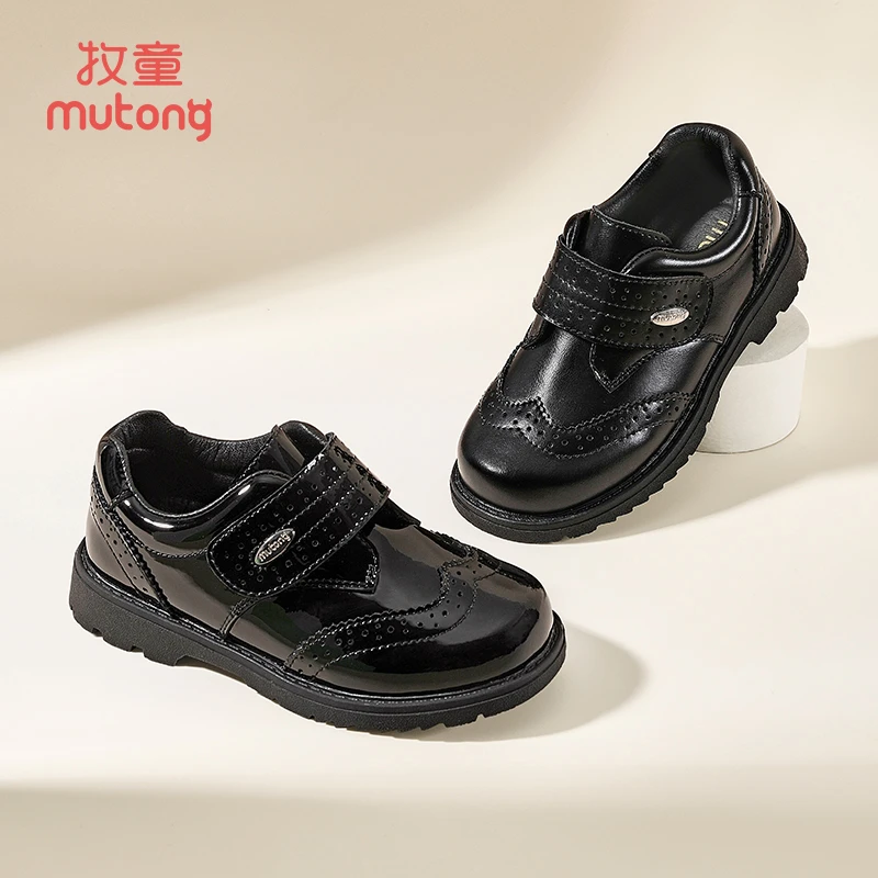 牧童4-12岁中大童软底黑皮鞋皮面校园表演演出鞋幼儿园宝宝公主鞋