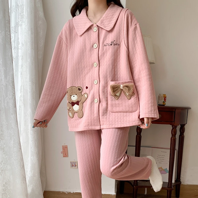 【空气棉12-3月份】孕妇睡衣春秋冬月子服哺乳衣加厚产后喂奶家居