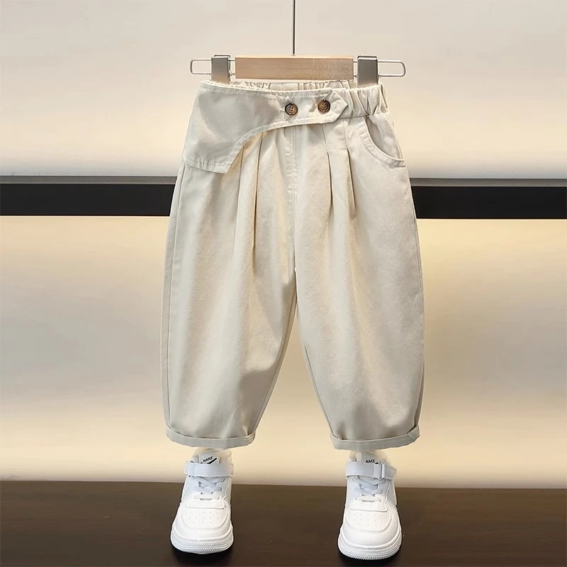 男童裤子春秋款儿童2025新款初秋天宝宝白色6休闲裤1宽松5秋季4岁