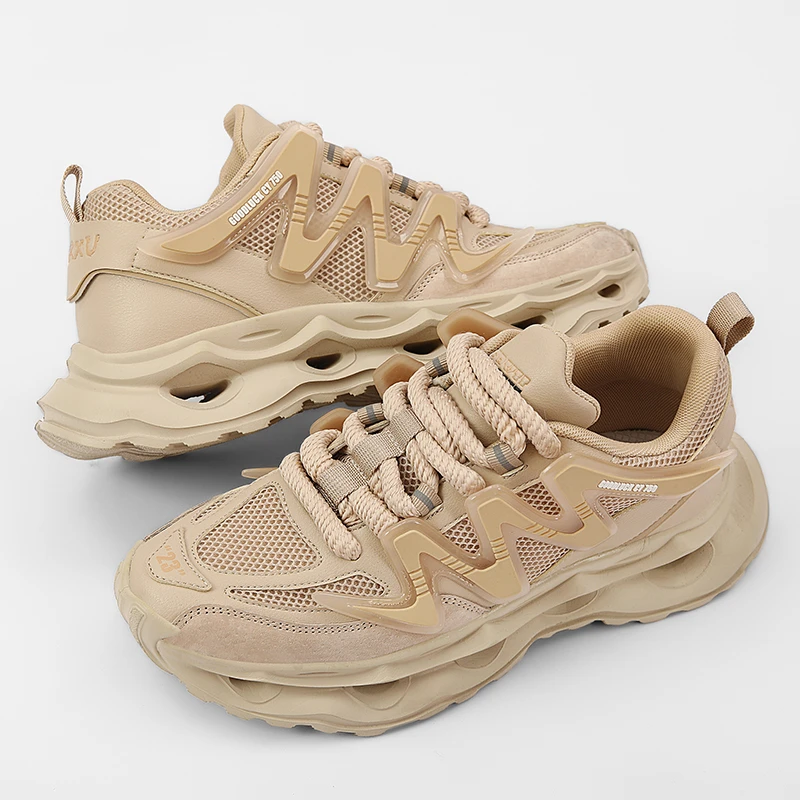 V.YERXU运动鞋2024男鞋新款时尚ins潮牌气垫网面休闲鞋透气230032