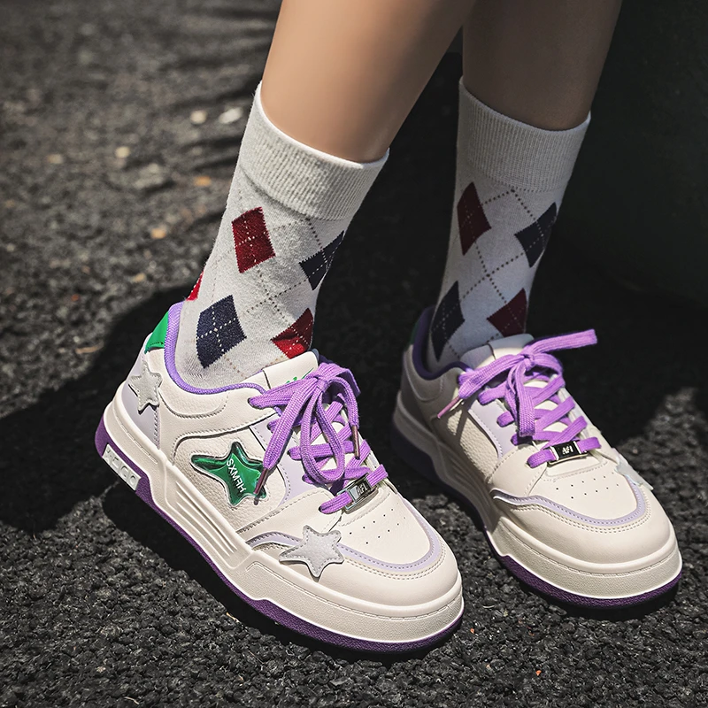 双星小众厚底星星休闲板鞋女春秋秋季新款时尚百搭运动街拍潮鞋