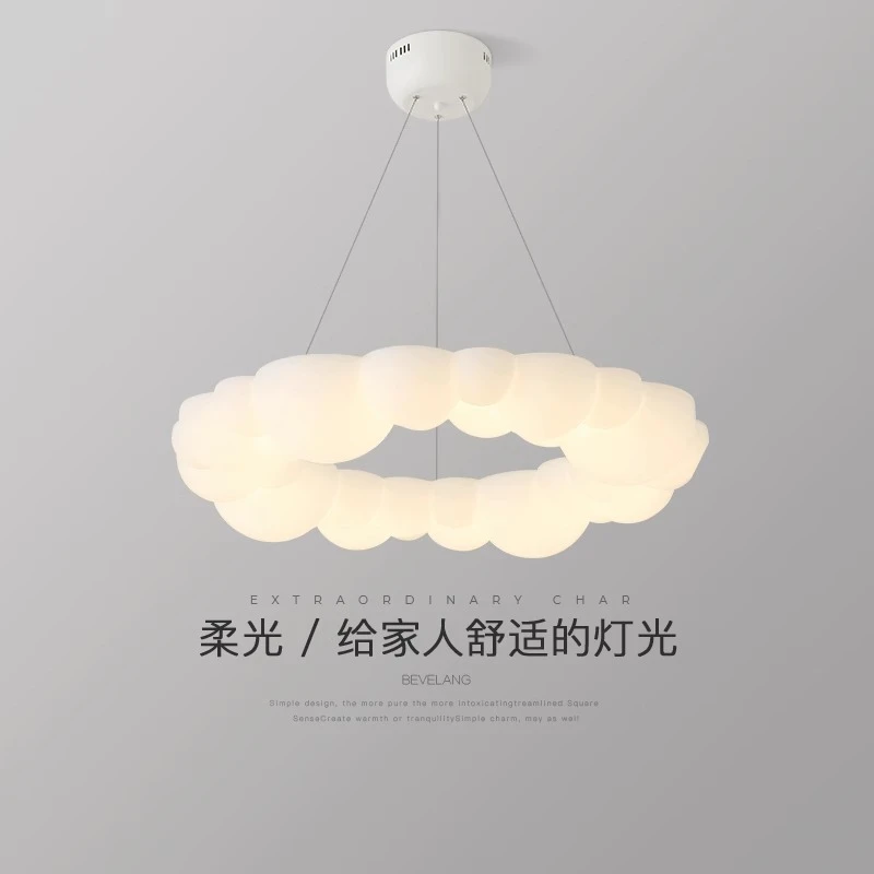 主卧吸顶灯法式奶油风创意极简云朵卧室房间书房灯具南瓜云朵灯