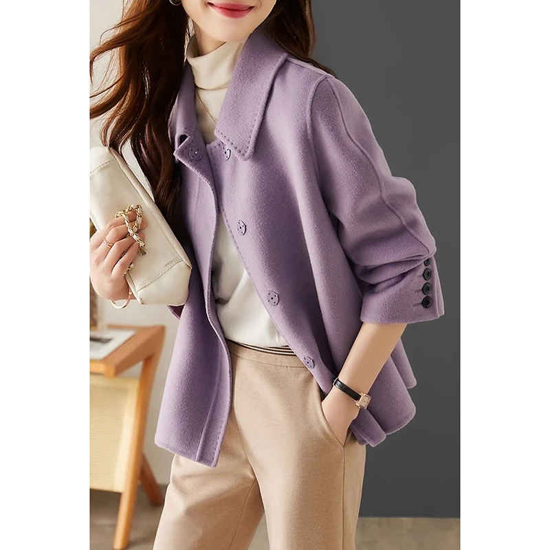 小香风双面毛呢外套女秋冬新款设计感修身显瘦优雅短款长袖大衣