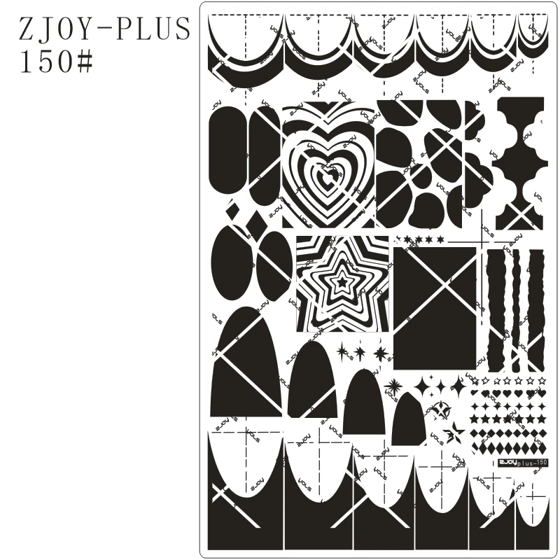 ZJOYplus-100-150#不锈钢美甲印花板DIY快捷转印工具印花转印模具