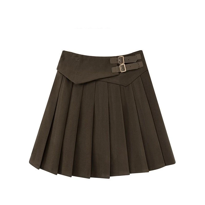 2025冬季新款毛呢百褶裙半身裙韩版高腰显瘦气质百搭a字短裙子女