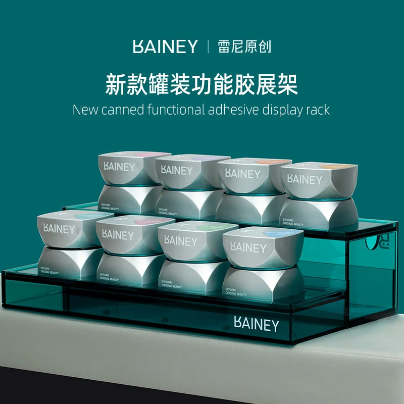 【雷尼】亚克力置物架透明阶梯式多层美甲货架陈列饰品多功能胶展示