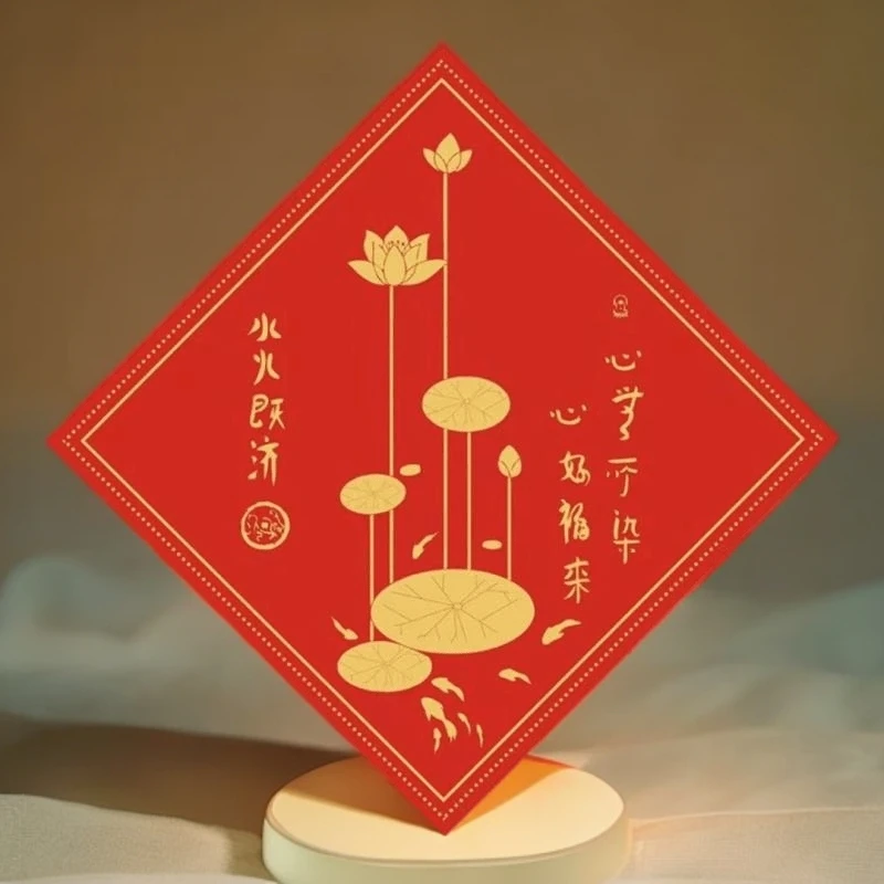 秦东魁老师推荐荷花鲤鱼图厨房卫生间自粘画