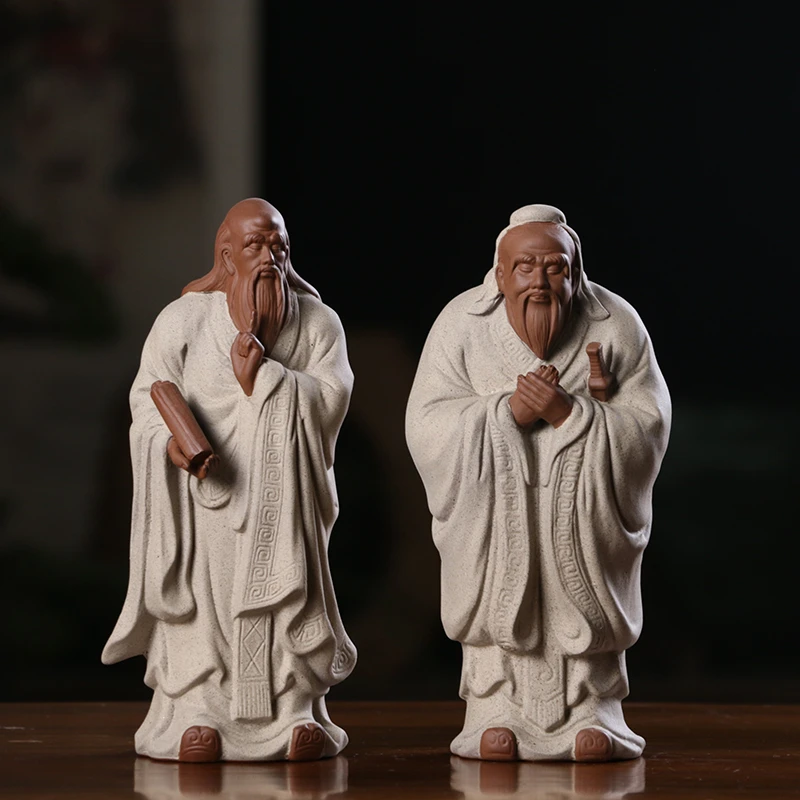 新中式禅意陶瓷摆件历史人物雕像家居装饰品书房茶桌装饰陶瓷艺品