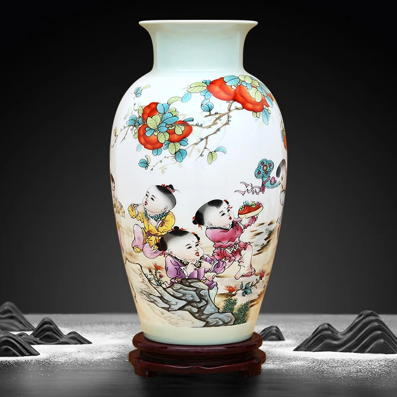 景德镇陶瓷器新中式花瓶客厅摆件家居玄关电视柜博古架书房装饰品