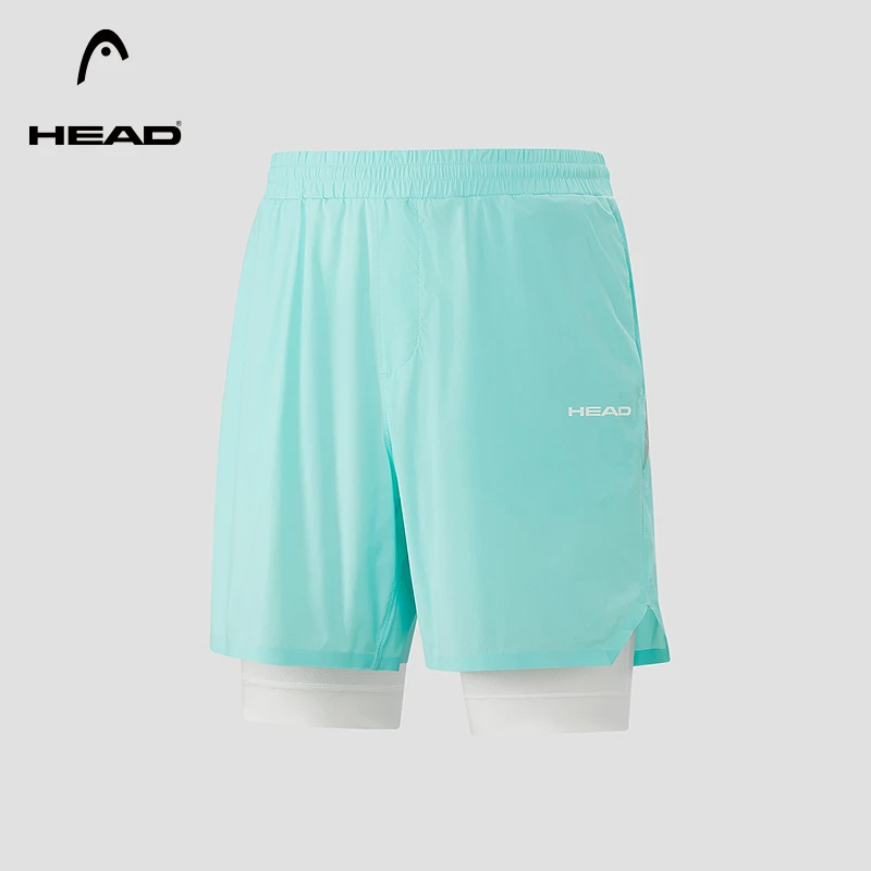 HEAD海德网球运动二合一短裤夏季训练健身透气男士跑步短裤