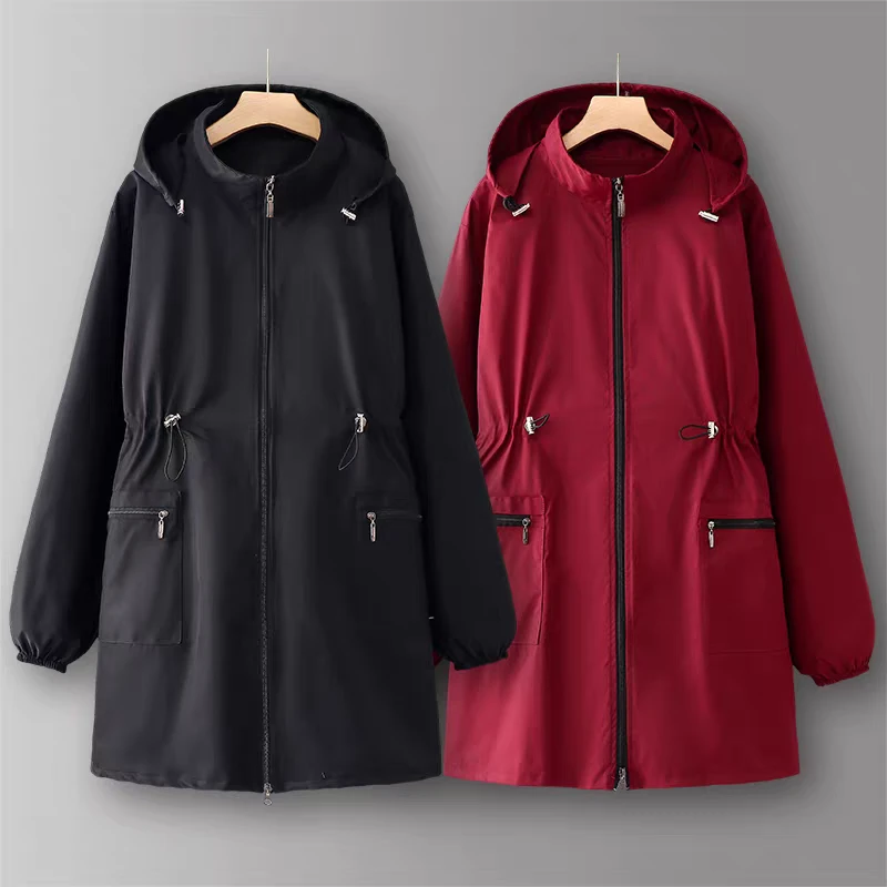 时尚收腰长袖围裙外穿拉链罩衣家用厨房餐饮防污上班工作服微防水