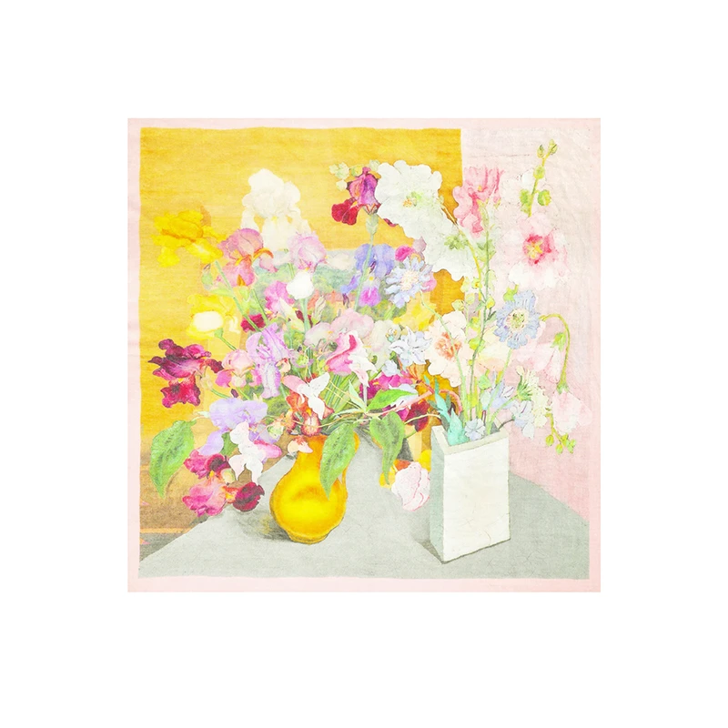 奢凌羊【花晨月夕】95*95康赛妮纯山羊绒春季时尚百搭披肩保暖