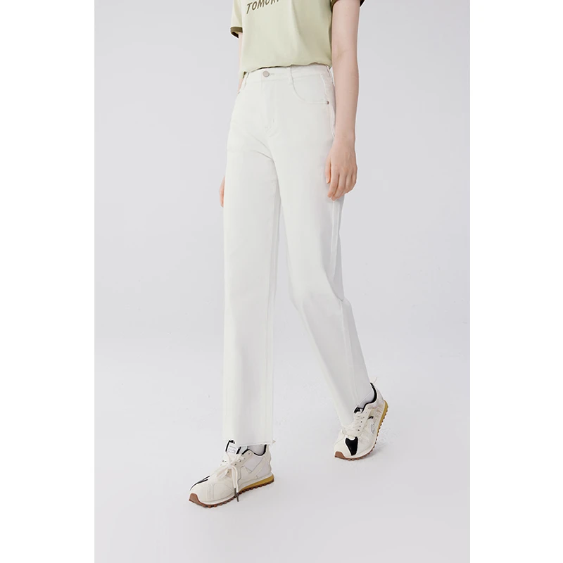 【衣衣专属】诗凡黎白色牛仔裤2023夏裤子小个子小众直筒7E4351131