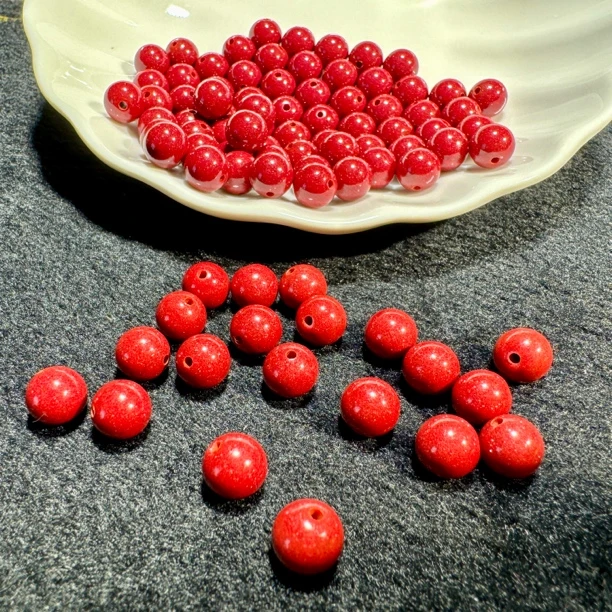 含辰砂工艺品正品高含量晶粉砂散珠