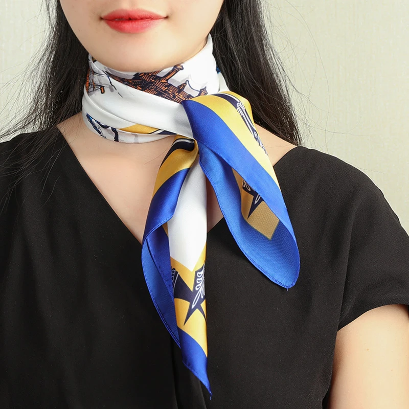 2023春夏女款丝巾小方巾围巾百搭女春秋薄款头巾围脖新款搭配工装