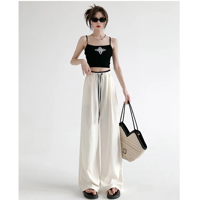 夏季新款显瘦时尚休闲慵懒感撞色工装凉凉裤HG1422 cc